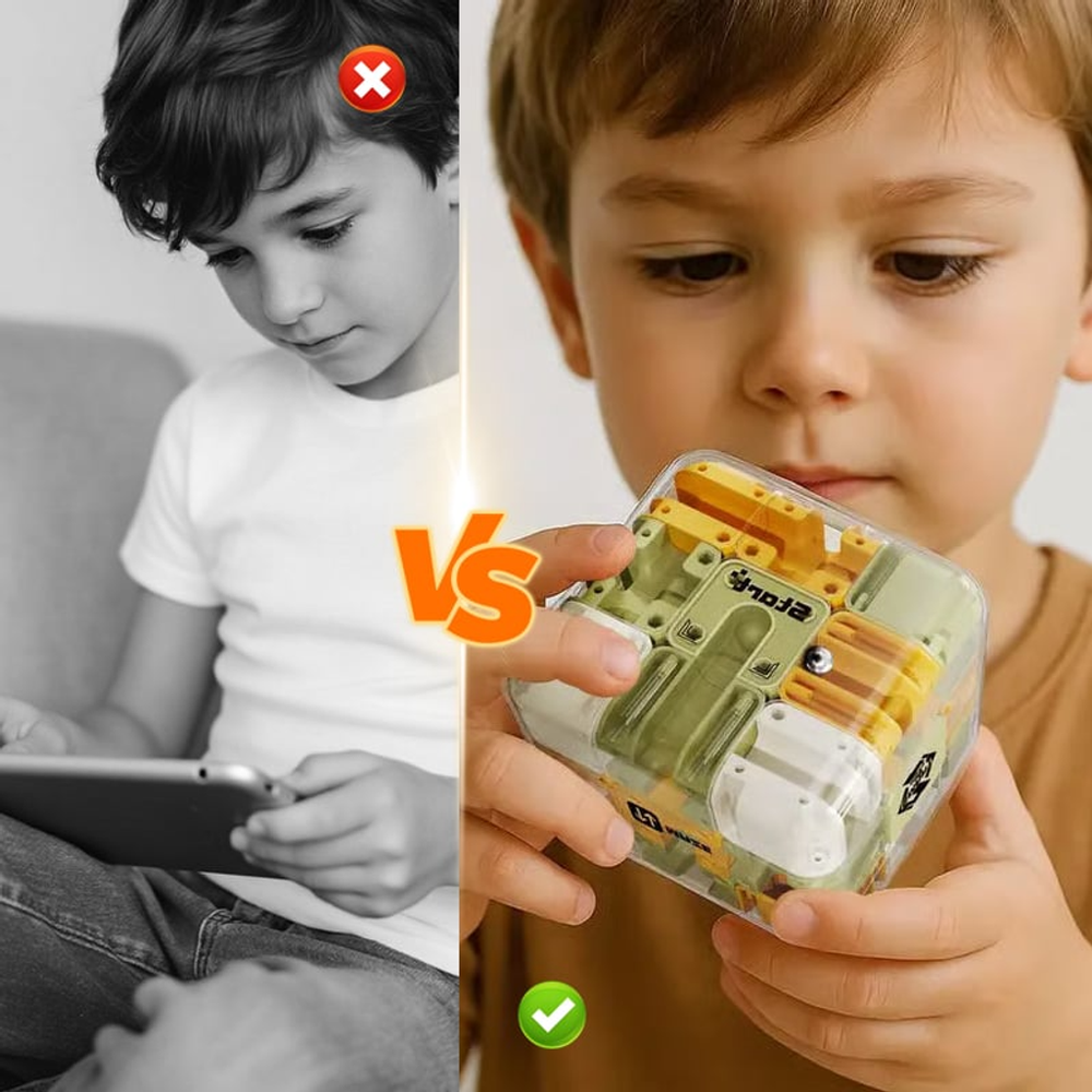 3D Rolling Ball Maze Cube